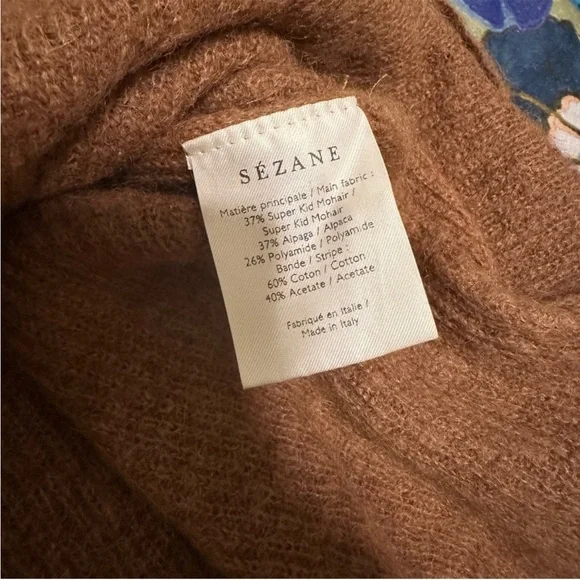 Sezane Gaspard Mohair Cardigan in Camel - Picture 2 of 8